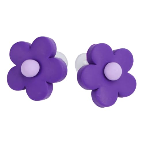 SHERCHPRY Ohrstecker Lila Ohrstecker Ohrring Aus Florale Piercing-ohrringe Sommerohrringe Für Damen Gepiercte Ohrringe Rosen-ohrstecker Blumenohrringe Violett Zähnung Fräulein von SHERCHPRY