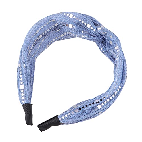 SHERCHPRY Glänzendes Kreuz-stirnband Mit Knoten Haarband Netz-haar-accessoire Modisches Damen-haarband Blau von SHERCHPRY