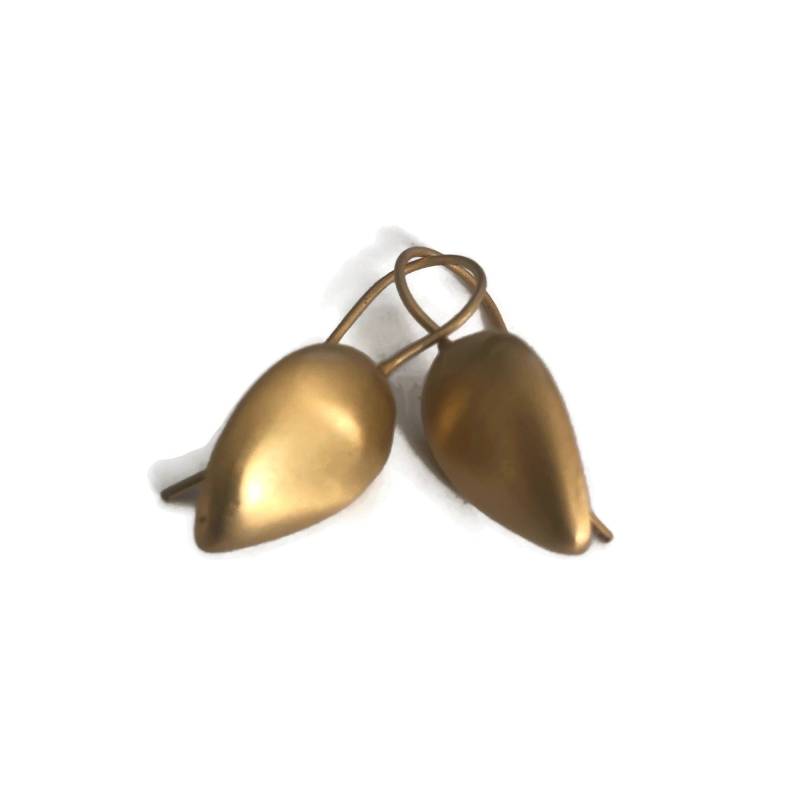 Gold Tropfen Ohrringe 18K Vermeil Lotus Ohrringe, Handarbeit Von Sheri Beryl von SHERIBERYL