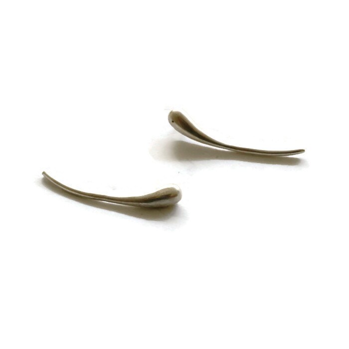 Tropfen Ohrringe , Sterling Silber Geschwungene Bar Ohr Kletterer Ohrringe, Handarbeit Von Sheri Beryl von SHERIBERYL