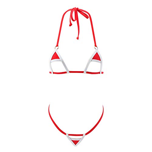 SHERRYLO 2018 New Various Style Micro Bikini Set Exotic Bademode Damen Swimsuit for Women (Redwhite) von SHERRYLO