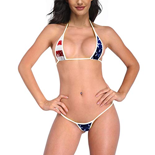 SHERRYLO American Flag Bikini Lingerie Suit Red White Stripes Blue Stars Fourth of July Bathing Suit Women US Patriotic Swimsuit Bikinis von SHERRYLO