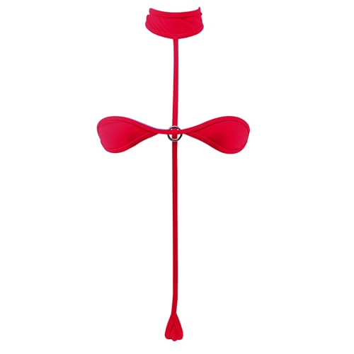 SHERRYLO Micro Sling Bikini Extreme G-String Slingshot Bikinis Slutty Exotic Badeanzug Tanga Badeanzug Dessous für Damen, 17112, Rot, Einheitsgröße von SHERRYLO