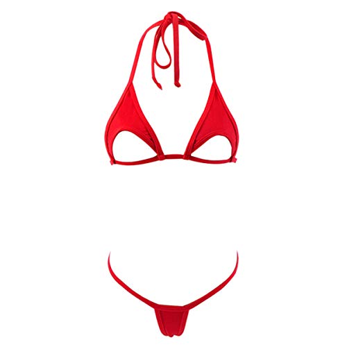 Sherrylo Micro-Bikini-Set, Verschiedene Designs, extrem sexy Bikinis, Mini-G-String & Tanga-Badeanzug - Rot - Einheitsgröße von SHERRYLO