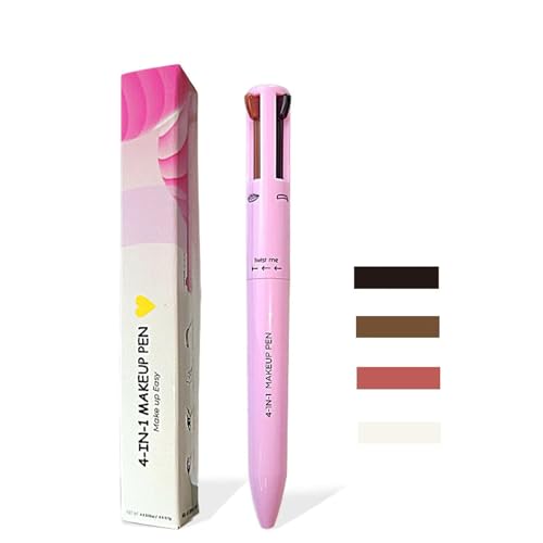 4-In-1-Make-Up-Stift,Four-Color High-Gloss Lip Liner, Eyeliner And Eyebrow Pencil, Multi-Functional Makeup Pen. (pink,1pcs) von SHEYLE