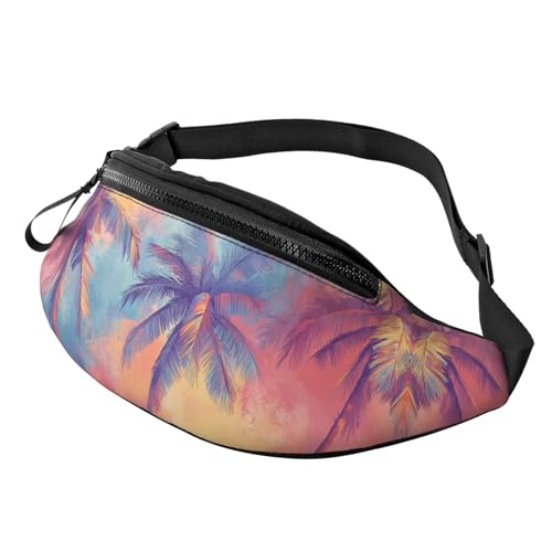 Palm Trees Bauchtasche mit verstellbarer Taille Süße und verträumte Schultertasche, modisch bedruckte Umhängetasche strukturierter Boden Umhängetasche Unisex Minimalistisch - Kompakte Alternative zu von SHFJASBNUMG