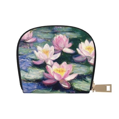SHFJASBNUMG Aquarell-Geldbörse, Blätter, Karten-Set, abstrakte Blumenblätter, Ledertasche, Golfspieler, Kartenhalter, 9 x 11 cm, A19, 9X11CM von SHFJASBNUMG