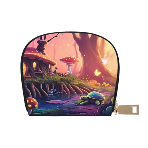 SHFJASBNUMG Aquarell-Geldbörse, Blätter, Karten-Set, abstrakte Blumenblätter, Ledertasche, Golfspieler, Kartenhalter, 9 x 11 cm, A39, 9X11CM von SHFJASBNUMG