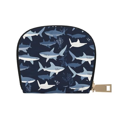SHFJASBNUMG Cute Shark Wallet Angry Sharks Card Pack Shark Leather Bag Business Professionals - Credit Card and Business Card Case 9X11CM, a1, 9X11CM von SHFJASBNUMG