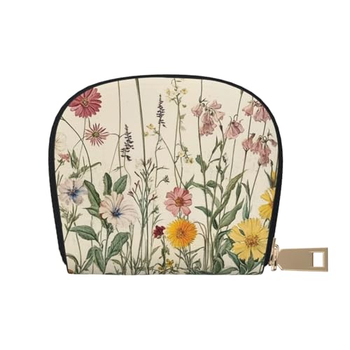 SHFJASBNUMG Kartenpaket mit Blumenmuster, Wildblumen-Geldbörse, Autobesitzer, Lizenz- und Versicherungskartenhalter, 9 x 11 cm, A10, 9X11CM von SHFJASBNUMG