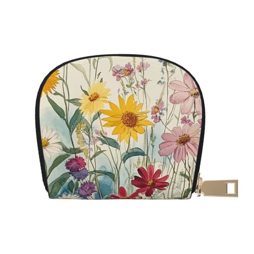 SHFJASBNUMG Kartenpaket mit Blumenmuster, Wildblumen-Geldbörse, Autobesitzer, Lizenz- und Versicherungskartenhalter, 9 x 11 cm, A30, 9X11CM von SHFJASBNUMG