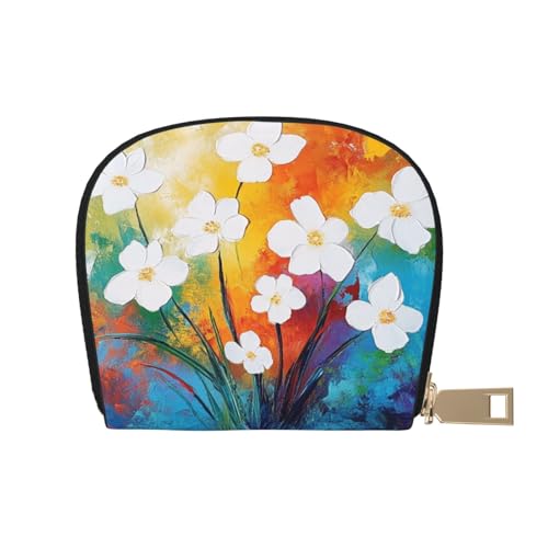 SHFJASBNUMG Palmen-Karten-Set, bunt, neonschwarz, Aquarell-Ledertasche, strukturierter Hintergrund, Geldbörse, Laufsportler, freihändige Tragetasche, 9 x 11 cm, A32, 9X11CM von SHFJASBNUMG