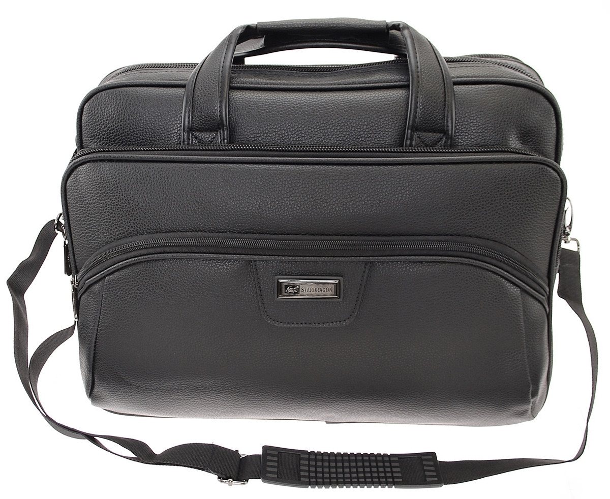 SHG Aktentasche ֎ XL Arbeitstasche Flugbegleiter Umhängetasche Schultertasche SD-186 (Farbe: Schwarz), Freizeit Reise Sport Arbeit Schule Uni Konzert Shopping von SHG
