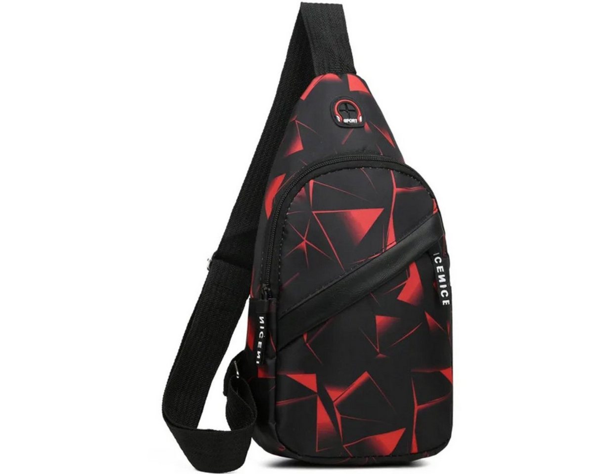 SHG Cityrucksack ☼ Freizeitrucksack Brustasche Crossbody Schultertasche (Farbe Rot), Festival Freizeit Reise Sport Arbeit Schule Uni Konzerte von SHG