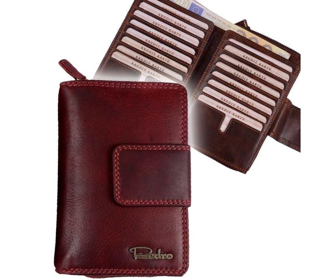 SHG Geldbörse ☼ Damen Lederbörse Portemonnaie Frauen Geldbeutel Brieftasche, Münzfach, Reißverschluss, Kreditkartenfächer, RFID Schutz von SHG