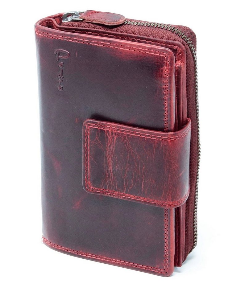 SHG Geldbörse ◊ Damen Leder Börse Portemonnaie Frauen Geldbeutel Brieftasche, Münzfach, Reißverschluss, Kreditkartenfächer, RFID Schutz von SHG