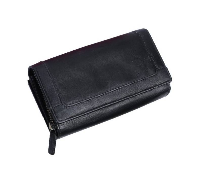 SHG Geldbörse ☼ Damen Geldbörse Leder Portemonnaie Brieftasche Geld Etui Geldbeutel (schwarz), Damengeldbörse Geld-Börse Kreditkarten-Etui Münzfach Frauenbörse von SHG