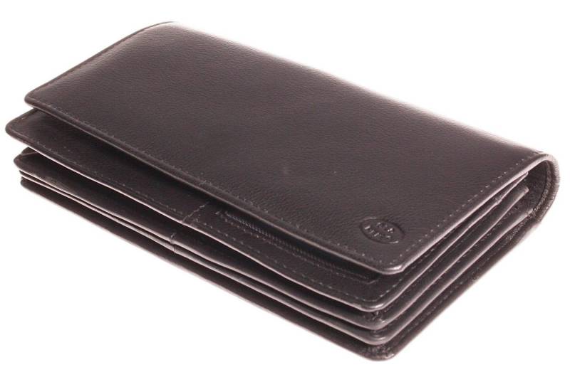 SHG Geldbörse Damen Geldbörse Leder Portemonnaie Portmonee Geldtasche Schwarz von SHG