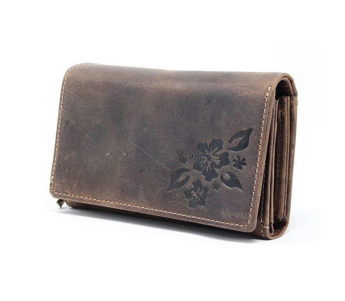 SHG Geldbörse Damenbörse Leder Portemonnaie Brieftasche Leder Geldbörse Münzfach von SHG