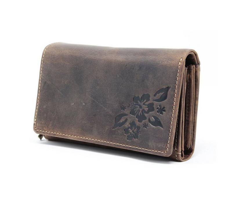 SHG Geldbörse Damenbörse Leder Portemonnaie Brieftasche Leder Geldbörse Münzfach von SHG