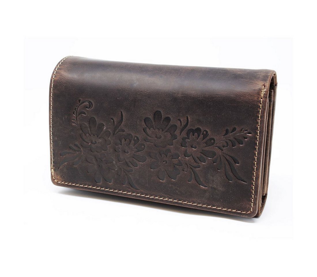 SHG Geldbörse Damenbörse Leder Portemonnaie Brieftasche Leder Geldbörse Münzfach von SHG