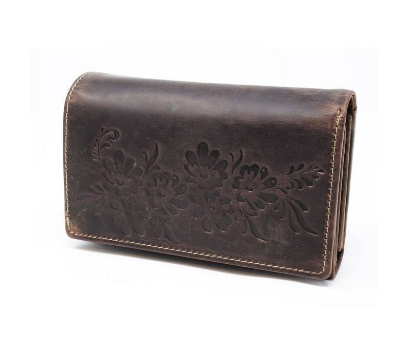 SHG Geldbörse Damenbörse Leder Portemonnaie Brieftasche Leder Geldbörse Münzfach von SHG