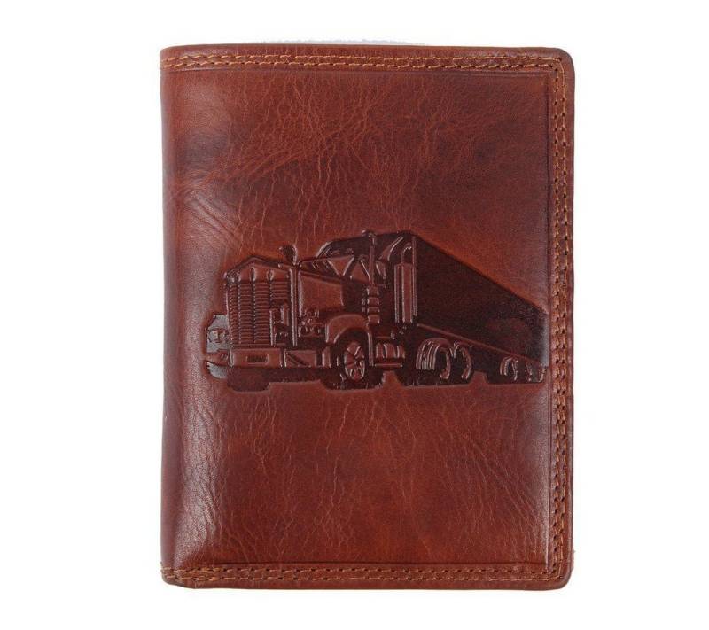 SHG Geldbörse ֎ Herren Leder Börse Portemonnaie, Brieftasche mit Münzfach und RFID Schutz LKW (JR-103 NC-5) von SHG