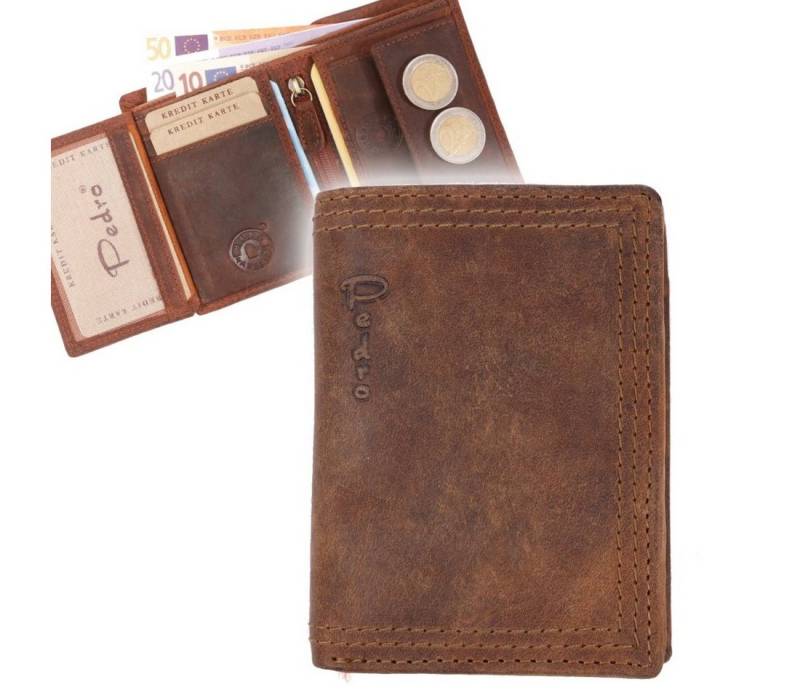 SHG Geldbörse ֎ Herren Leder Hochformat Portemonnaie Brieftasche Börse Geldbeutel von SHG