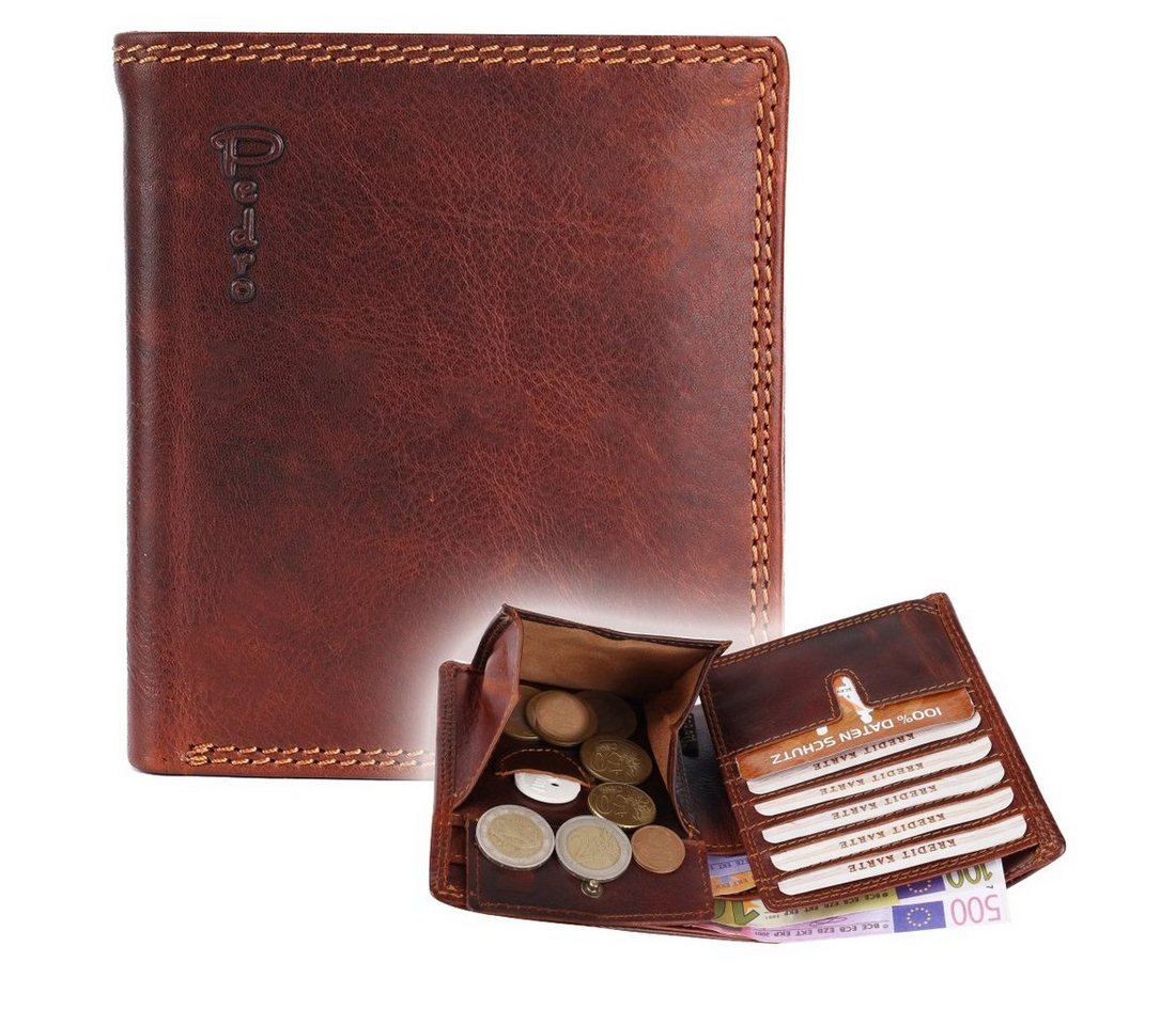 SHG Geldbörse Herren Leder Hochformat Portemonnaie Brieftasche Börse Geldbeutel von SHG