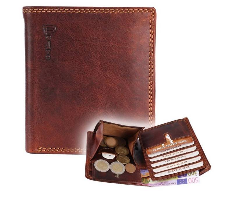 SHG Geldbörse Herren Leder Hochformat Portemonnaie Brieftasche Börse Geldbeutel von SHG