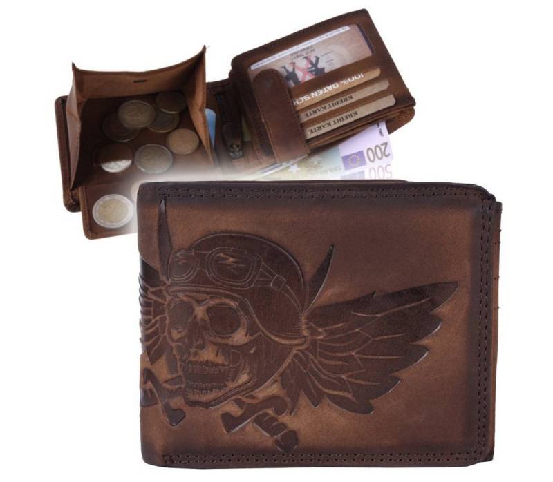 SHG Geldbörse Herren Leder Querformat Portemonnaie Brieftasche Börse Geldbeutel von SHG