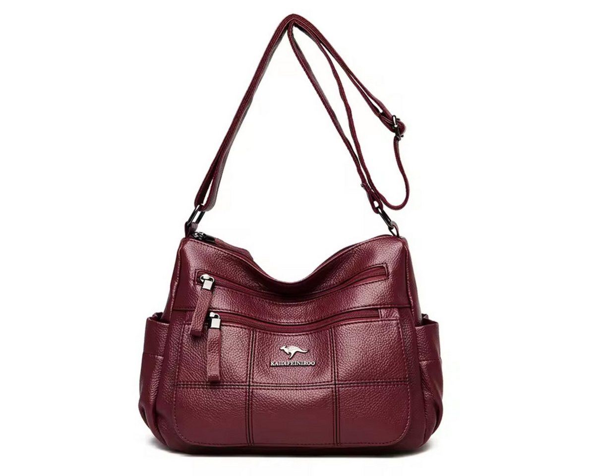 SHG Handtasche ⌂ Damen Umhängetasche Shopper Schultertasche Henkeltasche Handtasche (8605rot, Farbe: Bordeaux-Rot), Freizeit Reise Sport Arbeit Schule Uni von SHG