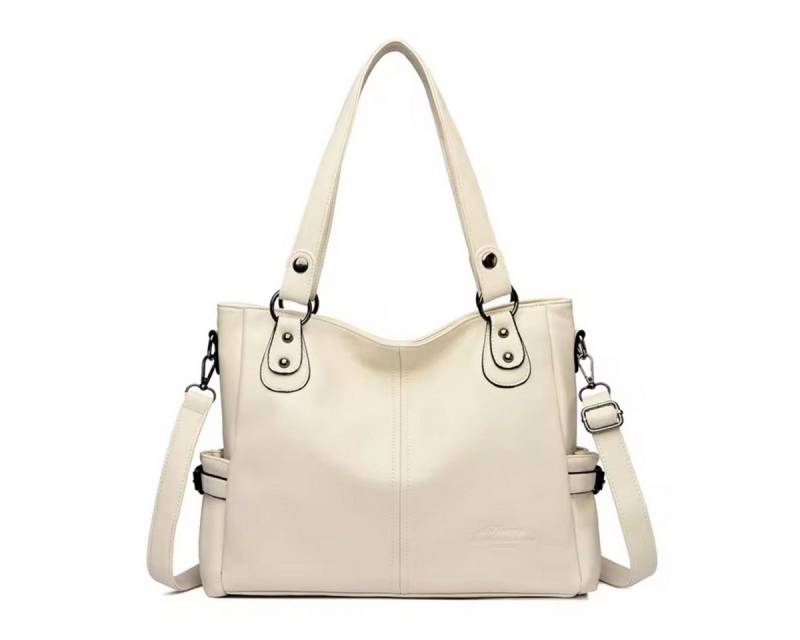 SHG Handtasche ֎ Damen Umhängetasche Shopper Schultertasche Henkeltasche Handtasche (AL-1498-1weiß), Freizeit Reise Sport Arbeit Schule Uni Festival von SHG