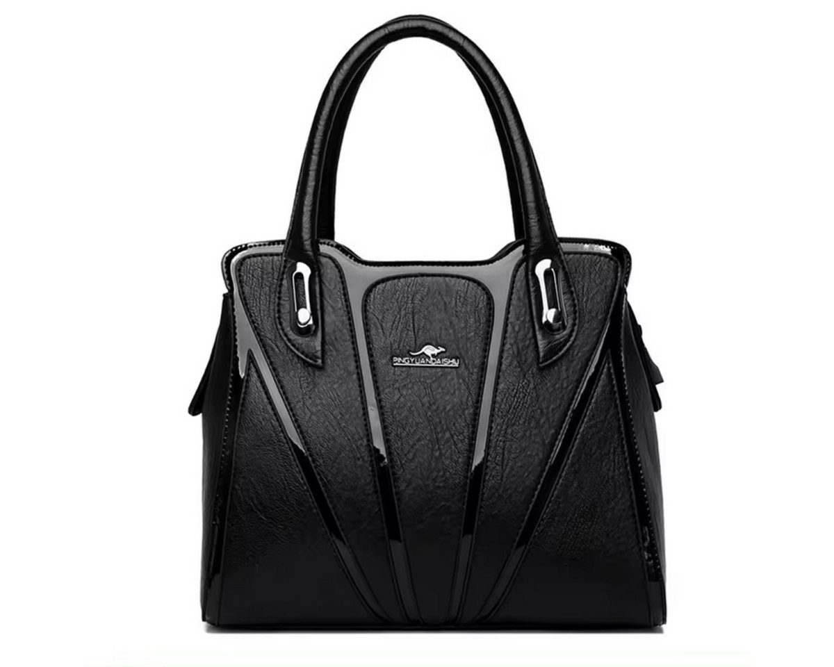 SHG Handtasche ⌂ Damen Umhängetasche Shopper Schultertasche Henkeltasche Handtasche (Farbe: Schwarz), Freizeit Reise Sport Arbeit Schule Uni von SHG