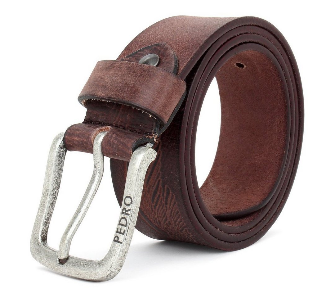 SHG Ledergürtel ☼ Leder Gürtel individuell kürzbar 4 cm breit aus Vintage-Look Herren von SHG