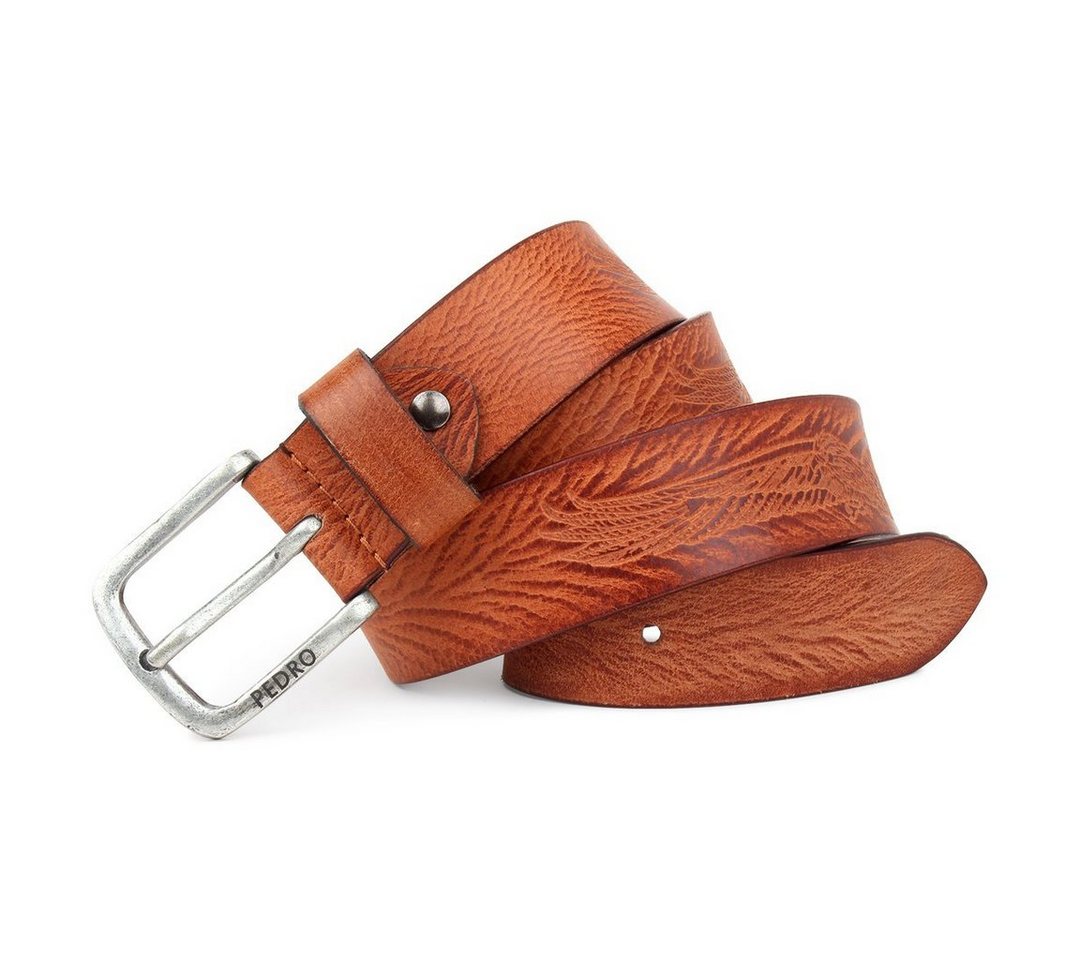 SHG Ledergürtel ☼ Leder Gürtel individuell kürzbar 4 cm breit aus Vintage-Look Herren von SHG