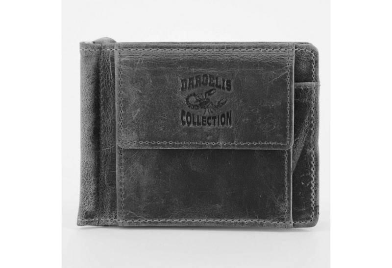 SHG Mini Geldbörse ⌂ Herren Leder Börse Portemonnaie Geldscheinklammer Münzfach (Herren Geld-Börse Damen Portemonnaie, Echt-Leder Geldbeutel), RFID Schutz von SHG