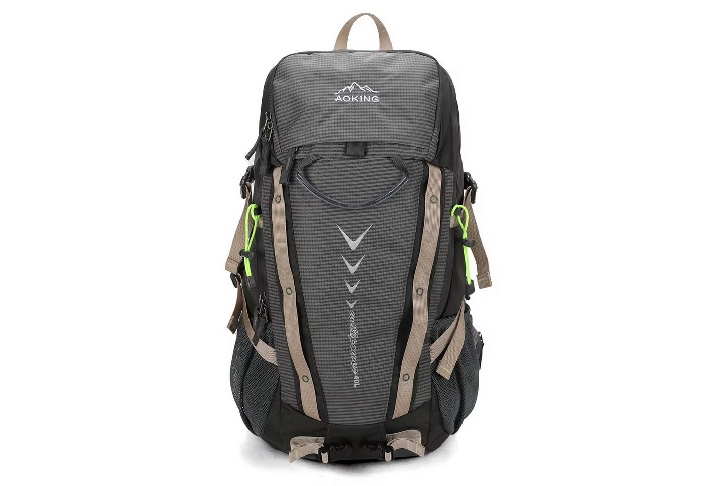 SHG Trekkingrucksack ⌂ Tourenrucksack Alpinrucksack Wanderrucksack Bergsteigerrucksack (Hochtourenrucksack Freizeitrucksack, Farbe: Grau), Rucksack Sportrucksack Reiserucksack Kletterrucksack von SHG