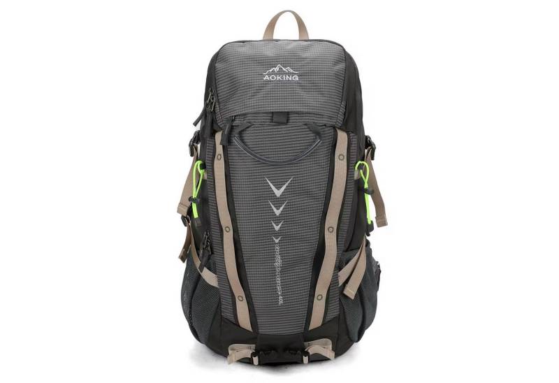 SHG Trekkingrucksack ⌂ Tourenrucksack Alpinrucksack Wanderrucksack Bergsteigerrucksack (Hochtourenrucksack Freizeitrucksack, Farbe: Grau), Rucksack Sportrucksack Reiserucksack Kletterrucksack von SHG