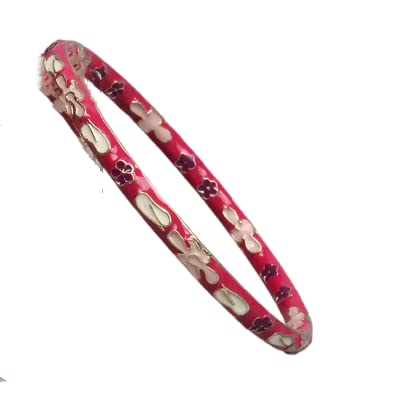 SHGUOMSC Vintage Cloisonné Emaille Filigraner dünner Armreif Traditionelle handgemachte ethnische Armreifen Damen Modeaccessoires(Fuchsia_58-60mmx4mm) von SHGUOMSC