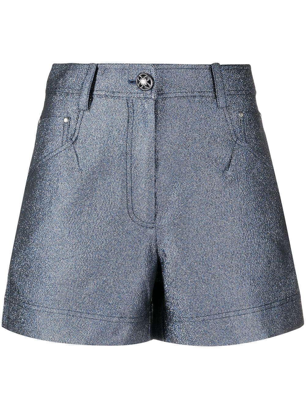 SHIATZY CHEN Jeansshorts mit Glitter - Blau von SHIATZY CHEN