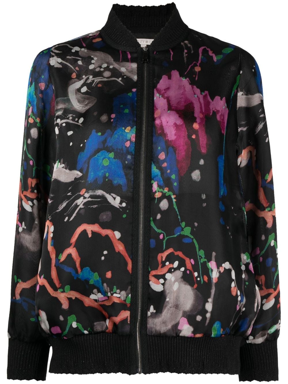 SHIATZY CHEN Seidenjacke mit Print - Schwarz von SHIATZY CHEN