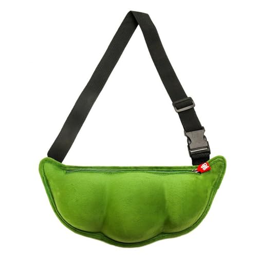 SHIDXIB 1 x süße Erbsenförmige Plüsch-Brusttasche mit Cartoon-Design, praktische Umhängetasche, Grün , 38 cm SHIDXIB 1 x süße Erbsenförmige Plüsch-Brusttasche mit Cartoon-Design, praktische Umhängetasche, Grün , 38 cm von SHIDXIB