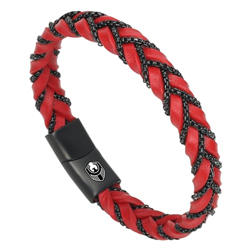 SHIEAGLELD Herren Armband, Handgewebtes Mehrschichtiges Lederarmband für Herren, Herren Armband Edelstahl, Tolle Geschenkidee für Männer, Kommt in Schmuck Geschenk Box SHIEAGLELD Herren Armband, Handgewebtes Mehrschichtiges Lederarmband für Herren, Herren Armband Edelstahl, Tolle Geschenkidee für Männer, Kommt in Schmuck Geschenk Box von SHIEAGLELD