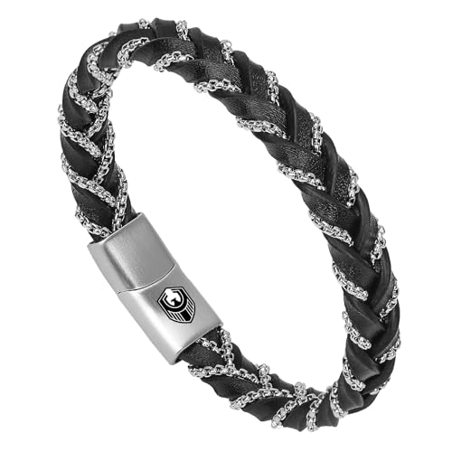SHIEAGLELD Herren Armband, Handgewebtes Mehrschichtiges Lederarmband für Herren, Herren Armband Edelstahl, Tolle Geschenkidee für Männer, Kommt in Schmuck Geschenk Box SHIEAGLELD Herren Armband, Handgewebtes Mehrschichtiges Lederarmband für Herren, Herren Armband Edelstahl, Tolle Geschenkidee für Männer, Kommt in Schmuck Geschenk Box von SHIEAGLELD