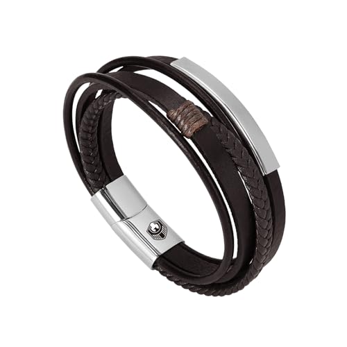 SHIEAGLELD Lederarmband Herren, Braun Mehrschichtiges Geflochtenes Leder Edelstahl Armband mit Magnet Verschluss, Exklusiver Geschenke Idee für Männer SHIEAGLELD Lederarmband Herren, Braun Mehrschichtiges Geflochtenes Leder Edelstahl Armband mit Magnet Verschluss, Exklusiver Geschenke Idee für Männer von SHIEAGLELD