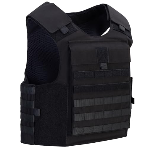 SHIELD Germany - Schusssichere Weste mit SK1 - SK4 u. Stichschutz, Stichschutzweste Herren, Security Weste, Schutzweste Kugelsicher schwarz (Ohne Ballistik, XL) von SHIELD Germany