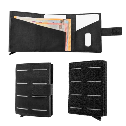SHIELD Germany Tactical Wallet - Geldbörse Herren - Robustes Herren Portemonnaie aus Cordura Bundeswehr Stoff RFID Cardholder - Platz für 12 Karten (Ohne Münzfach, Schwarz) von SHIELD Germany