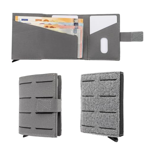 SHIELD Germany Tactical Wallet - Geldbörse Herren - Robustes Herren Portemonnaie aus Cordura Bundeswehr Stoff RFID Cardholder - Platz für 12 Karten (Ohne Münzfach, Wolfgrey) von SHIELD Germany