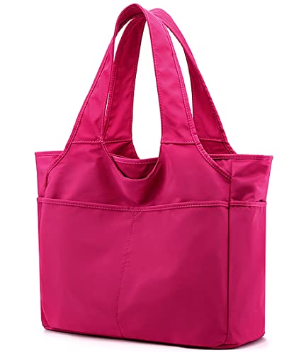 SHIFANQI Multi Pocket Nylon Umhängetasche für Frauen Wasserdichte Tote Reise Geldbörsen und Handtaschen (Pflaume) von SHIFANQI